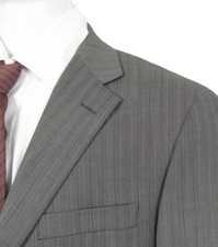 NEW $1495 Hickey Freeman Gray Pinstripe Suit! 42 Long Lindsey Model USA Made