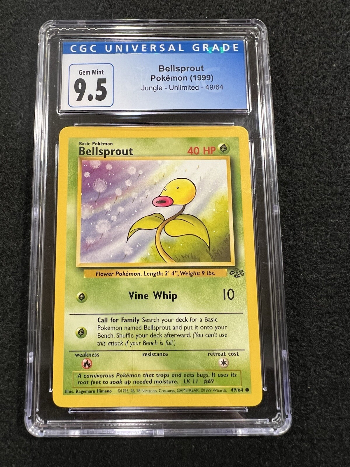 Vintage Bellsprout 49/64 Jungle Series Pokemon Card