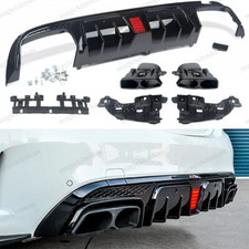 FOR MERCEDES BENZ C CLASS W205 AMG C63 REAR BUMPER DIFFUSER AMG F1 LIGTH STYLE