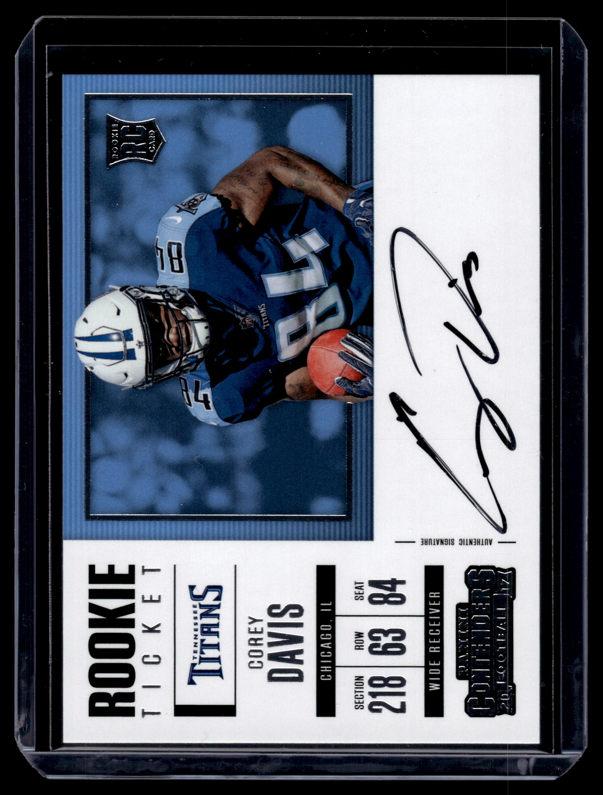 Corey Davis 2017 Panini Contenders Rookie Ticket Autograph Card  #368