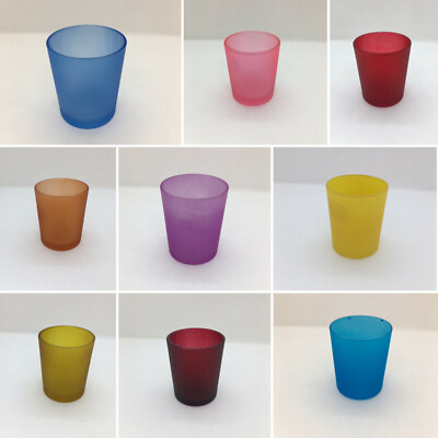 Kerzenhalter 4788 Teelicht Glas 4x6,5cm - 9 Farben - rot blau gelb transparent