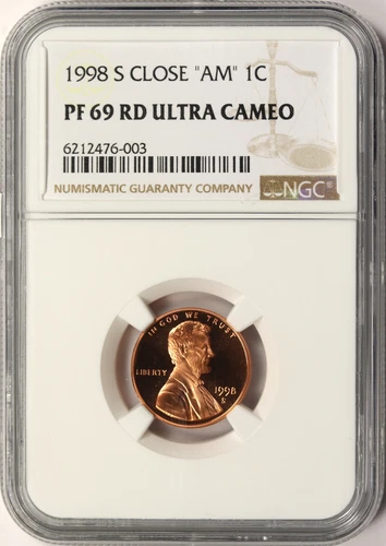1998-S Close "AM" Lincoln Cent 1c NGC PF69RD Ultra Cameo