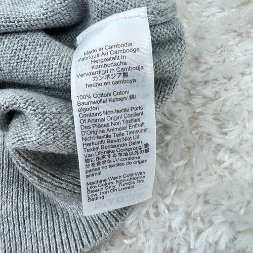 J Crew Men's 100% Cotton Gray Half Zip Sweater Basketweave Preppy Casual BF091 - Picture 5 of 11