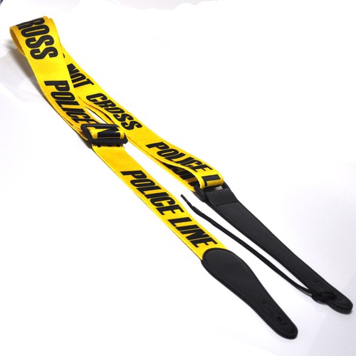5cm de ancho amarillo guitarra bajo correa poliéster w / cuero letras de cabeza impresas - Imagen 3 de 6