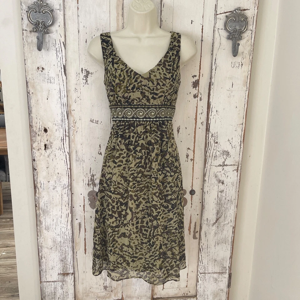 Vestido de fiesta de iglesia Positive Attitude talla 4P Petite para mujer verde marrón negro Foto 2 de 4