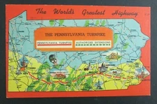 World's Greatest Highway Pennsylvania Turnpike PA Posted Linen Postcard