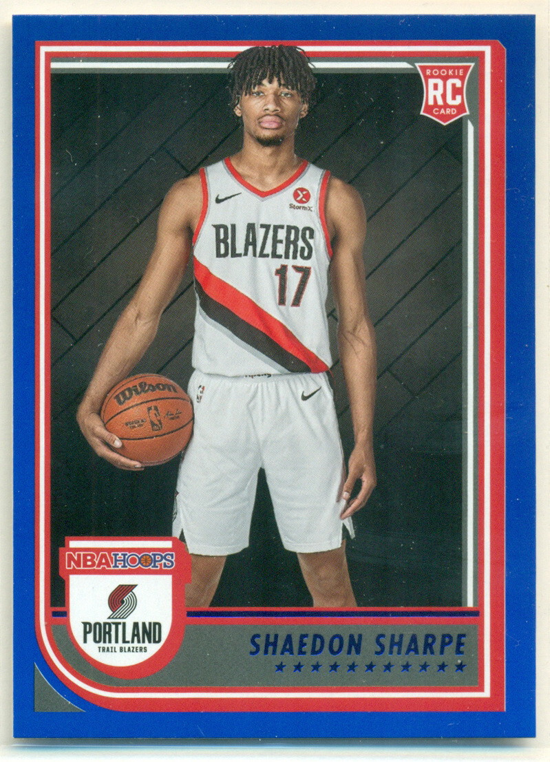 2022-23 Panini NBA HOOPS Blue Border Rookie #237 SHAEDON SHARPE RC Trail Blazers