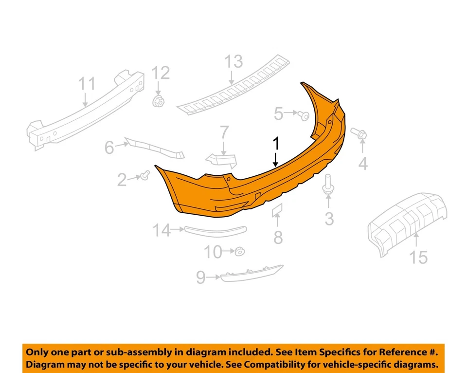 Used Rear Bumper Assembly Rear fits: 2010 Subaru Forester Rear Grade A Foto 3 de 4