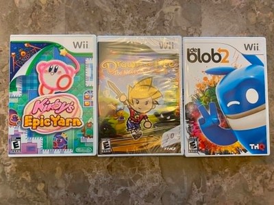 3 Wii Games: Kirby's Epic Yarn, de blob 2, Drawn to Life Factory Sealed
