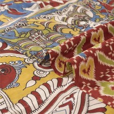 Sanskriti Vintage Dark Red Sarees Pure Cotton Handmade Kalamkari Sari 5 Ydfabric