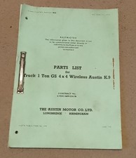 AUSTIN K9 PARTS LIST, HANDBOOKS AND SERVICING SCHEDULE