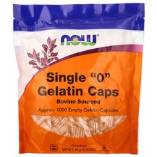 Single "0" Gelatin Caps, Approx. 1,000 Empty Gelatin Capsules, 3.39 oz 96 g