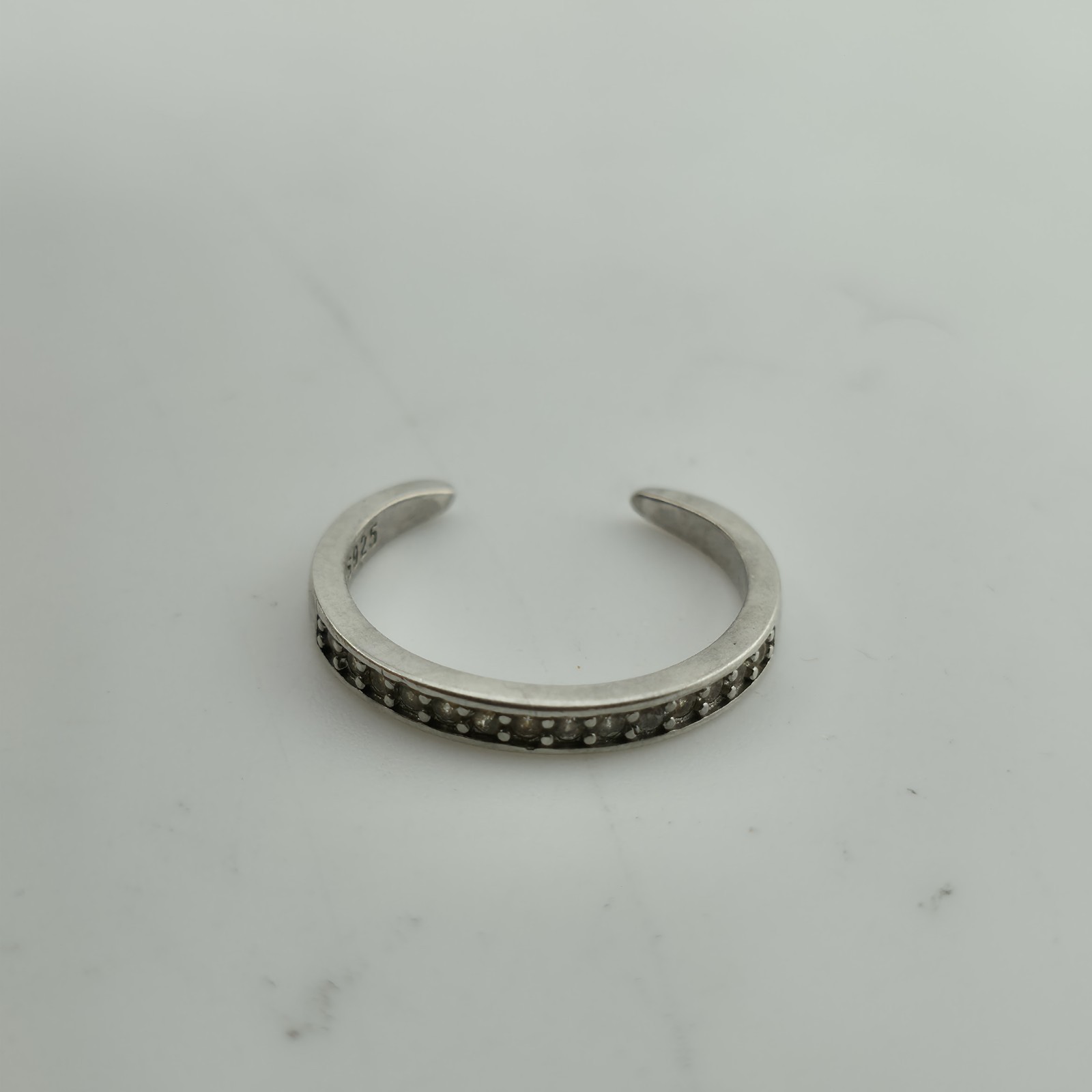 Silver Dots Toe Ring Adjustable 925 Sterling Silv… - image 2