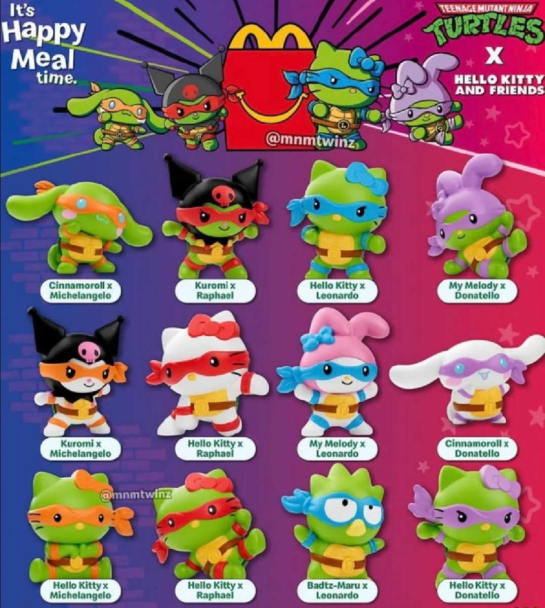 2025 Mcdonalds Hello Kitty& Teenage Mutant Ninja Turtles Set