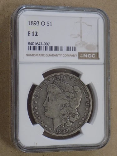 1893 O $1 Morgan Silver Dollar NGC F12