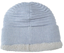 Lululemon Ribbled Knit Beanie Light Gray One Size Plush Lined Logo Modal Yak