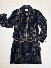 Vintage Alberto Makali Velvet Skirt Suit Size 4