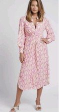 Sheike Dress Casanova Size AU 14 US 10 Pink Multicoloured Midi Long Sleeved