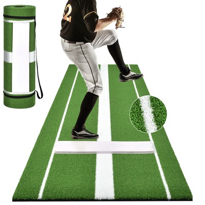 10x3 Softball Pitching Mat Mound Update 5mm Resilient Base Synthetic Turf Green