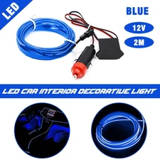 2M/200CM 12V Car Atmosphere Light Strip Light Lamp Glow Bar Line Super Bright US