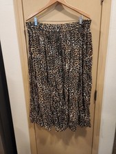 Vintage Boho Maxi Broom Skirt Drawstring Waistband Gauze Hippy Animal Print