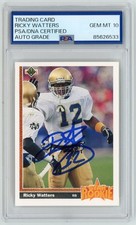 1991 Upper Deck Ricky Watters SIGNED #9 RC Star Rookie Card PSA 10 AUTOGRAPH