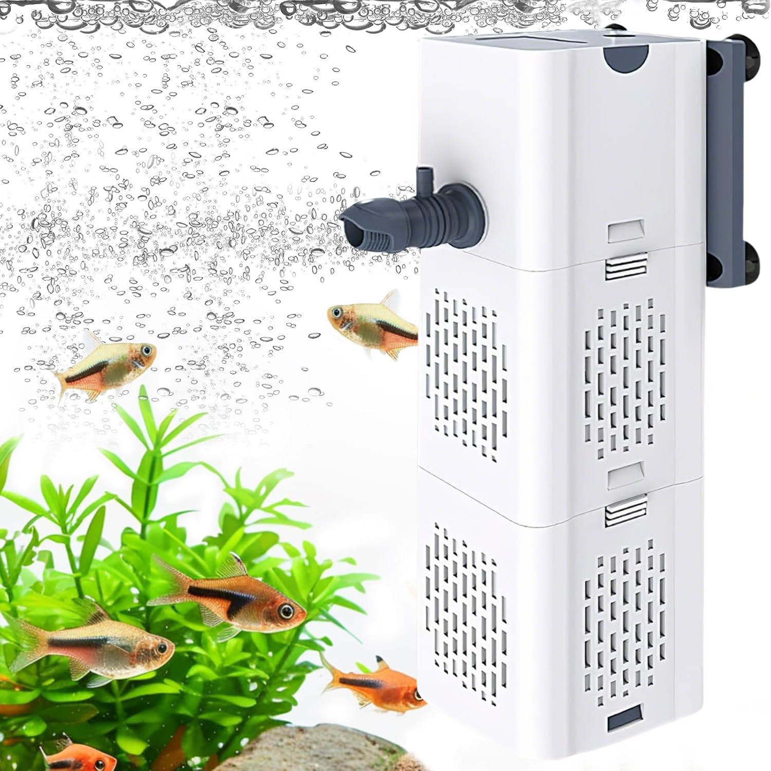Filtro acquario silenzioso filtro interno acquario 6W 500L/H pompa acqua acquario nuovo