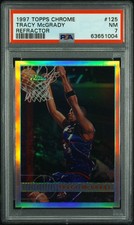 1997-98 Topps Chrome Tracy McGrady #125 Refractor Rookie RC PSA 7 Raptors HOF