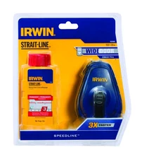 Irwin 1932885 ABS Plastic Strait-Line Speed-Line Red Chalk Line Reel 100 ft.
