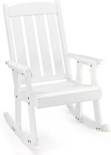 VINGLI Outdoor Rocking Chair, Heavy Duty 600 LBS Wooden Rocking Chair with Comfo