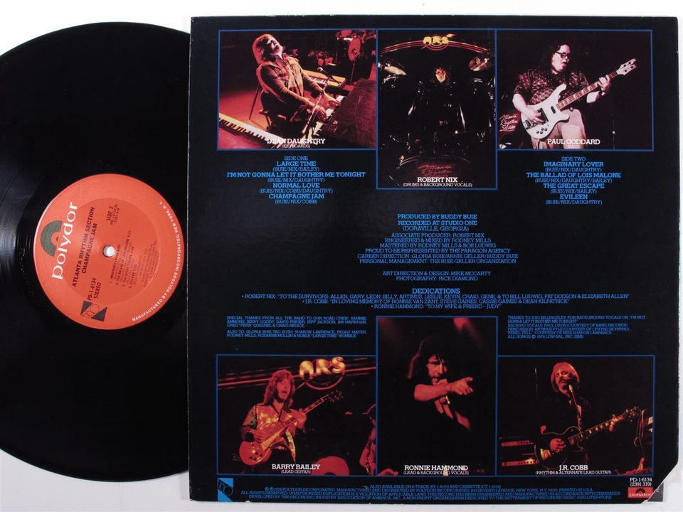 ATLANTA RHYTHM SECTION Champagne Jam POLYDOR LP VG++ with merch insert a - Image 2 of 3