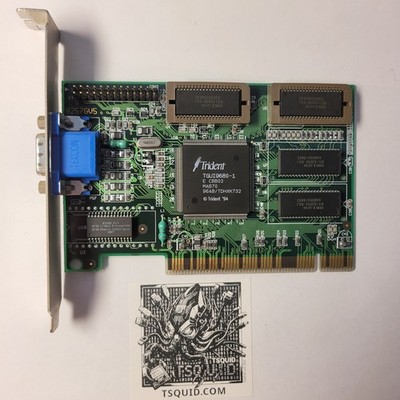 Jaton Trident TGUI9680-1 TVGA57PCI Vintage PCI VGA Video Graphics Card 1MB 2MB