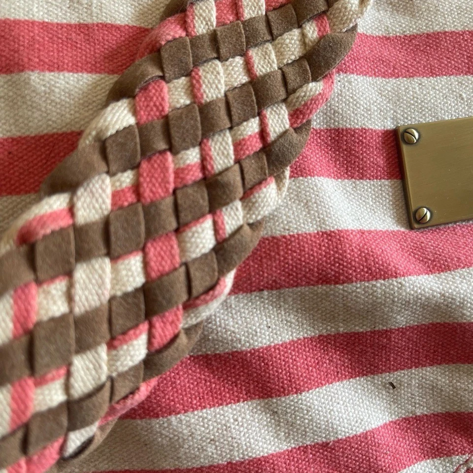 NUEVO CON ETIQUETAS ROXY QUICKSILVER Bolso Hobo Cartera Coral Lona Natural Gamuza Trenzado GRANDE Foto 4 de 4