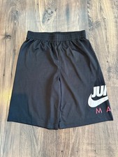 GUC Big Boy's Jumpman Jordan Basketball Shorts Black Red  White Logo, Size: XL