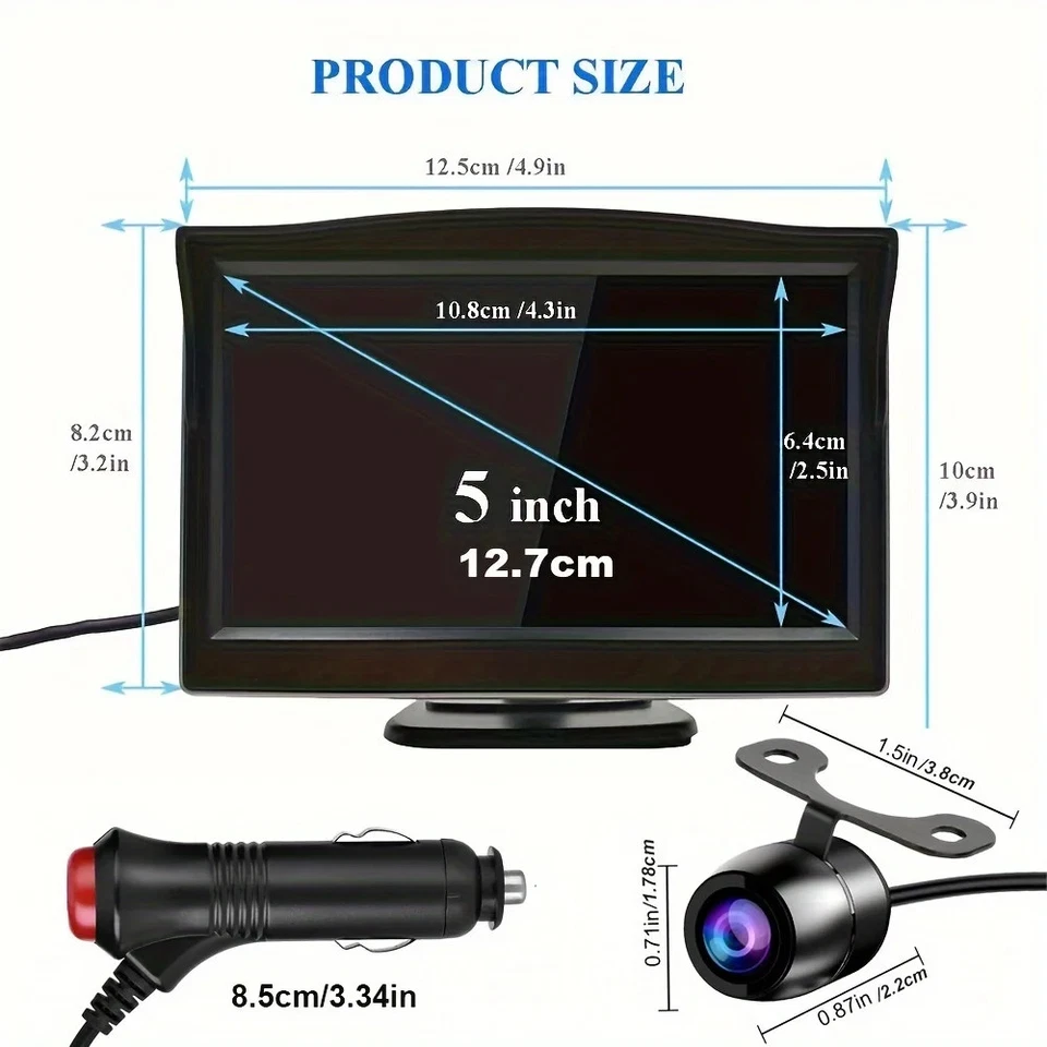 5-inch Desktop HD Display Mini Rear View Reverse Camera Set - Image 3 of 4