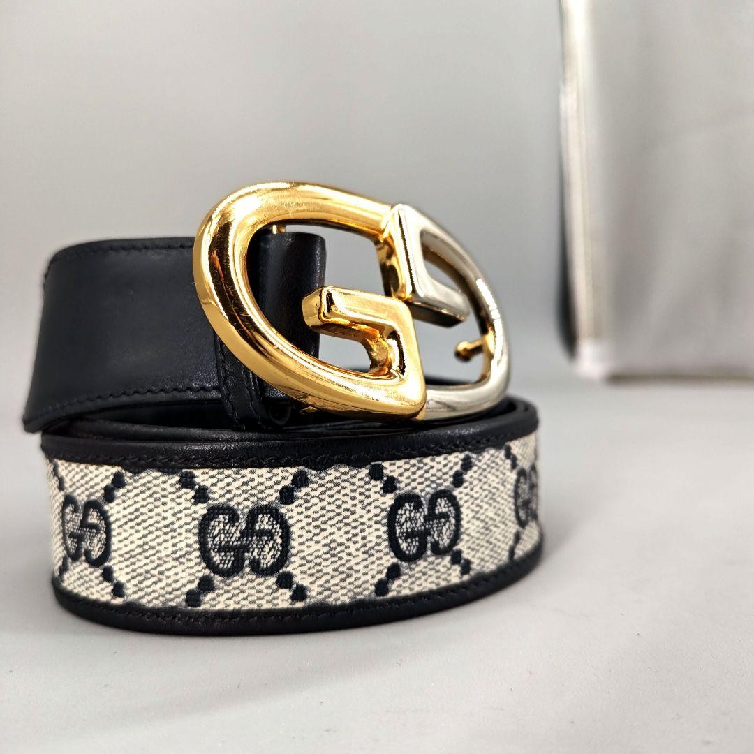 GUCCI GG Interlocking Belt in Navy Blue