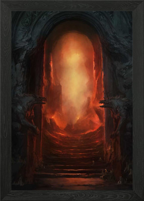 Diablo Hell Gate Monster Gerahmtes Wandbild Poster Leinwanddruck Bild