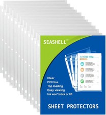 Seashell 200 Pack Heavy Duty Sheet Protectors 200 Pack Heavyweight , Clear