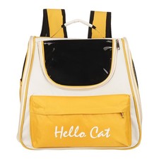 Cat Backpack Carrier Ventilated Mesh Pet Backpack for Cats or Small Dogs Yellow