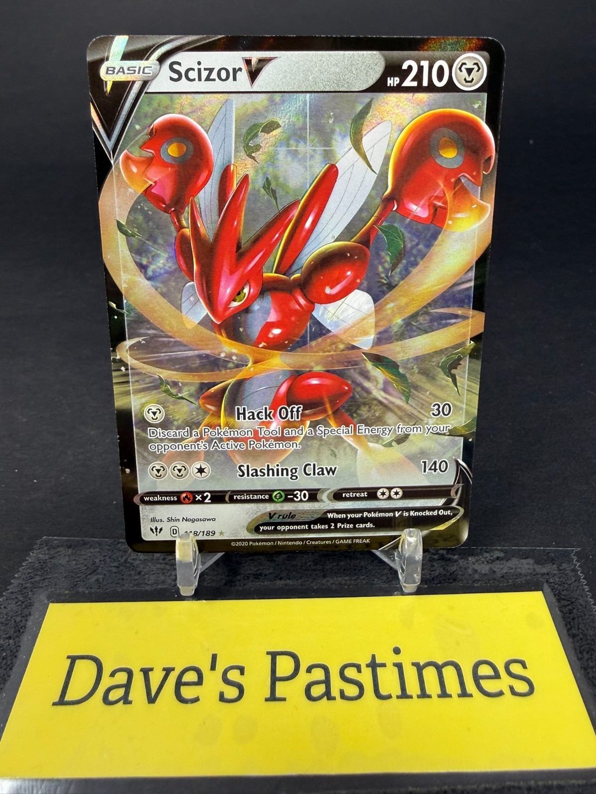 Scizor V 118/189 Holo SWSH03: Darkness Ablaze Pokemon Card TCG