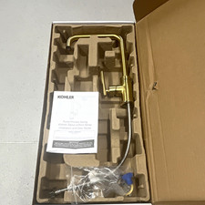 KOHLER Purist Swing Arm Kitchen Tap with Side Spray, Gold Finish