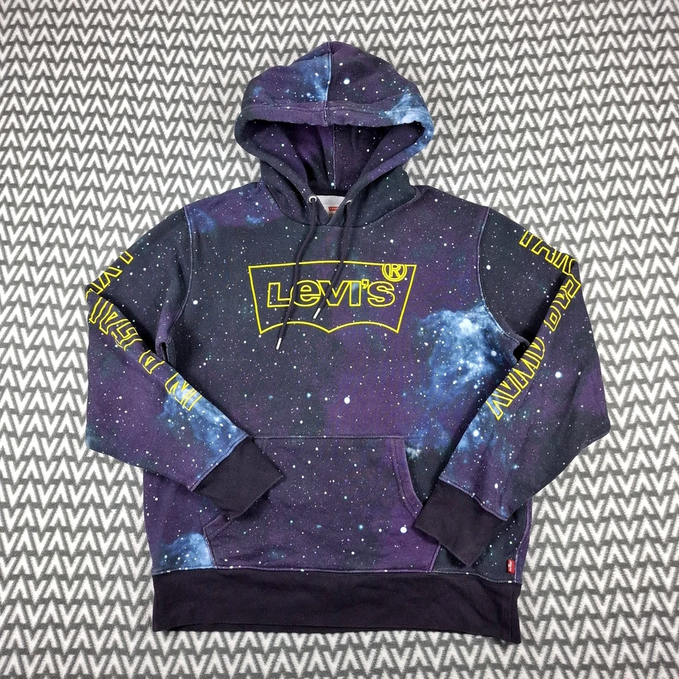 Levi's x Star Wars sweat à capuche homme M motif galaxie violet/noir logo #FLH11 - Photo 1/4