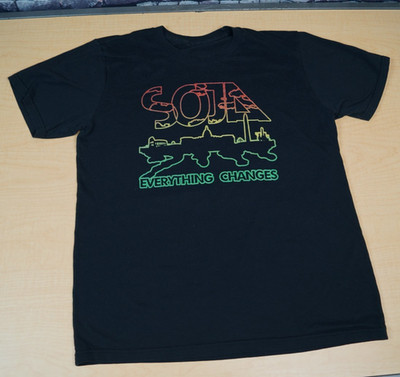 SOJA Tee Shirt Everything Changes Reggae Band Rasta Concert Black Medium