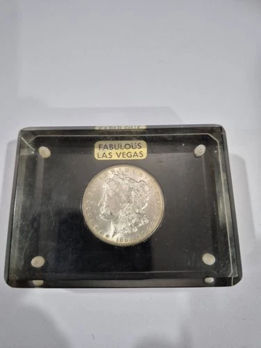 1884 O UNC Morgan Silver Dollar Paper Weight Fabulous Las Vegas UT16