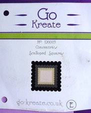 DIE SET.  Go Kreate .  4 dies Scalloped Square  .On Magnet