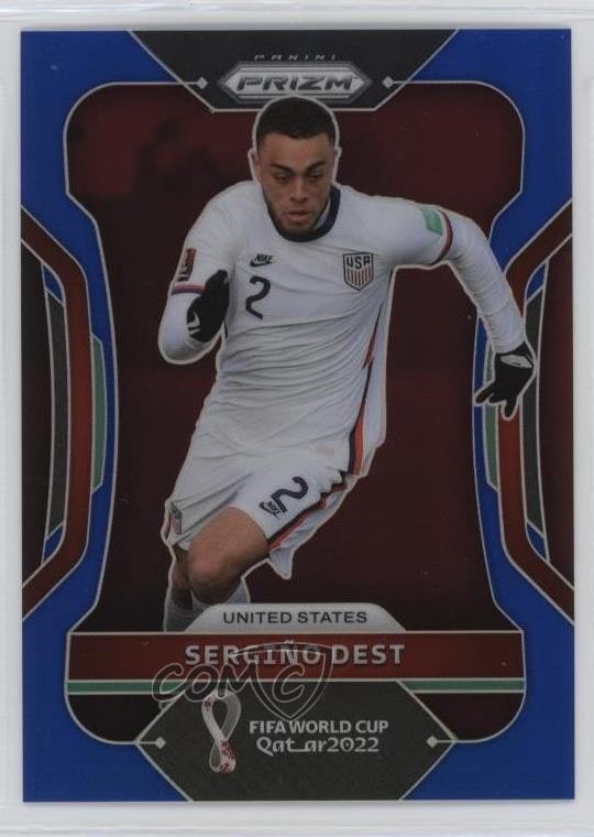 2022 Panini Prizm World Cup Qatar Blue Prizm 89/299 Sergino Dest #206 0s7v