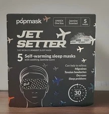 Popmask Jet Setter Self-Warming Sleep Masks Jasmine Scented Headache Relief