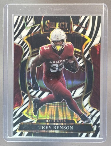 Trey Benson 2025 Panini Select #23 Zebra Prizm Shock Concourse