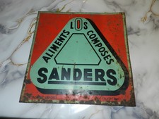 Ancienne plaque en tôle Aliments Composés SANDERS non émaillée