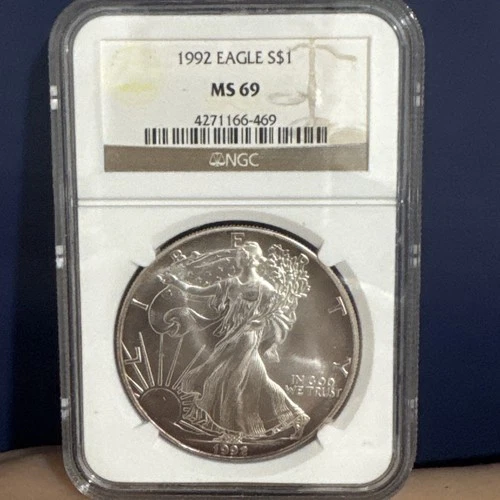 1992 United States Silver $1 Eagle MS69 NGC